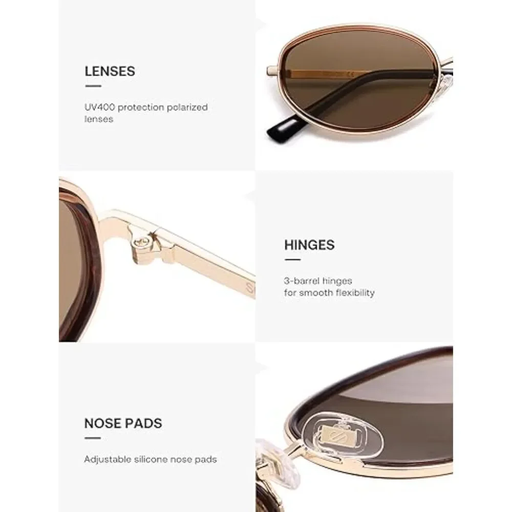 Trendy Oval Round Polarized Sunglasses for Men and Women Retro SJ1248